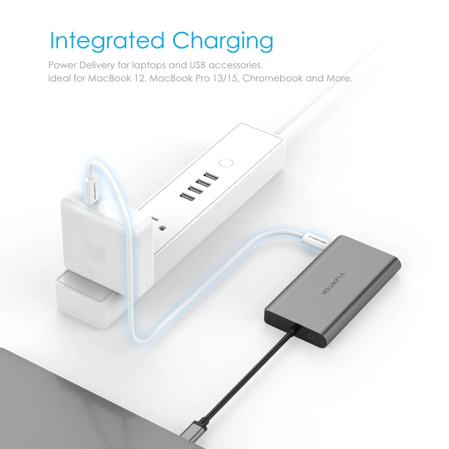 LENTION USB C Gigabit Ethernet Hub with VGA, HDMI, 3.5mm, SD Reader and More (CB-C73)