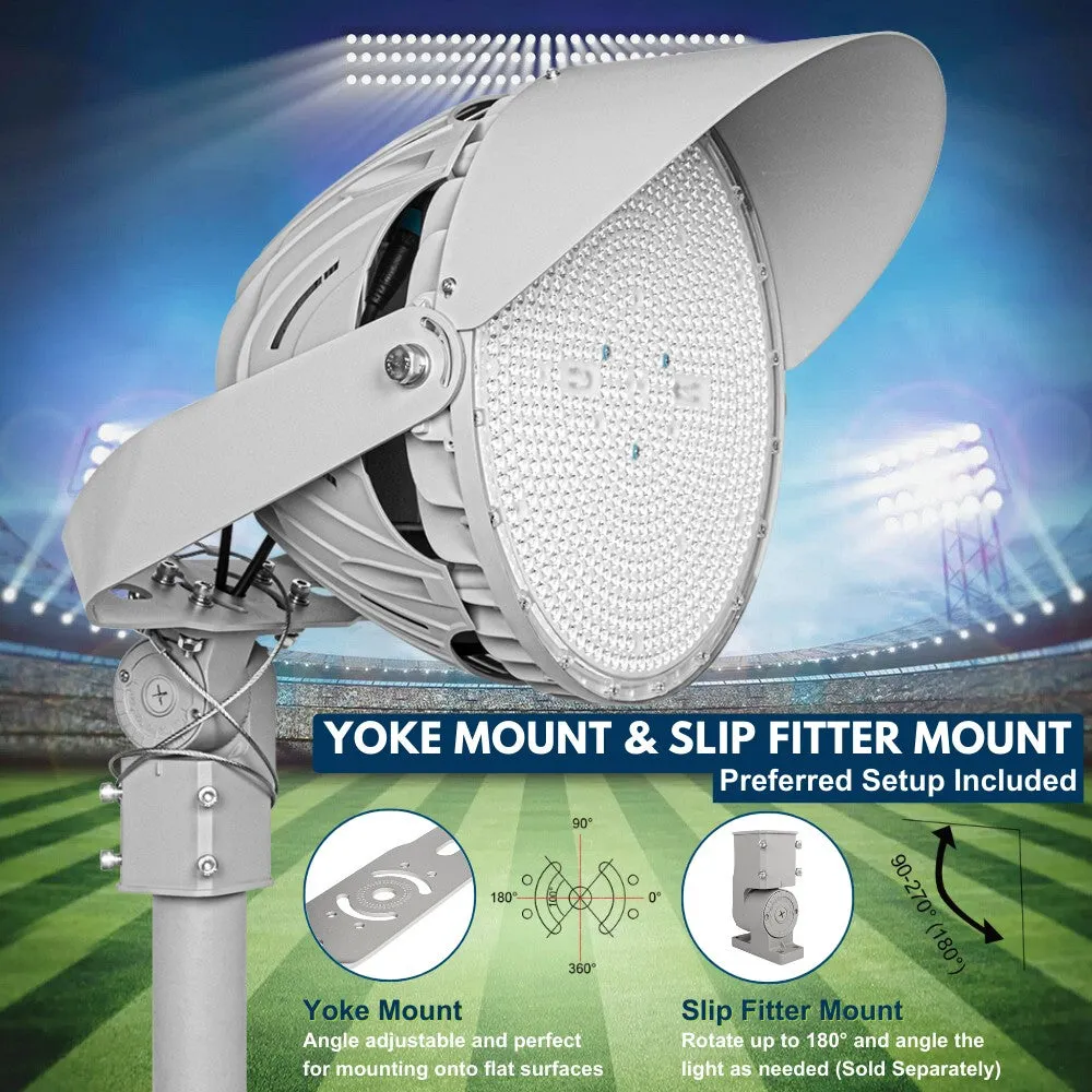 LYRA LED Stadium Light -  500W/400W/300W Selectable - Up to 75,000lm - 5000K - 200-480V  - 4H4V - 1500W Equal - 10 Year Warranty