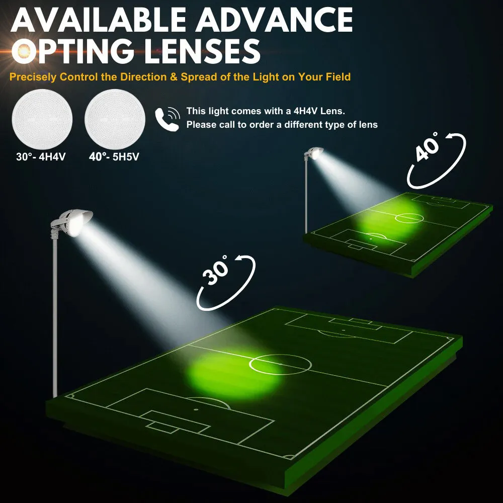 LYRA LED Stadium Light -  500W/400W/300W Selectable - Up to 75,000lm - 5000K - 200-480V  - 4H4V - 1500W Equal - 10 Year Warranty