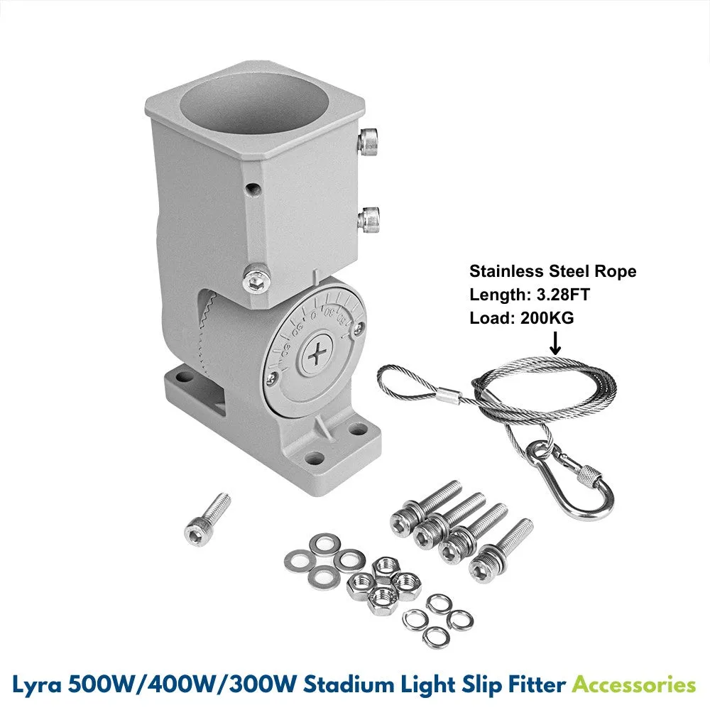 LYRA LED Stadium Light -  500W/400W/300W Selectable - Up to 75,000lm - 5000K - 200-480V  - 4H4V - 1500W Equal - 10 Year Warranty