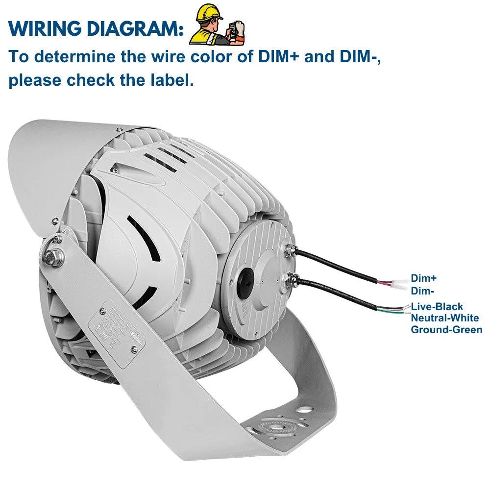 LYRA LED Stadium Light -  500W/400W/300W Selectable - Up to 75,000lm - 5000K - 200-480V  - 4H4V - 1500W Equal - 10 Year Warranty