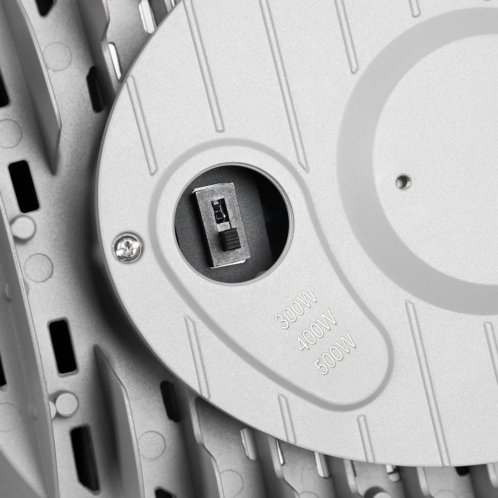 LYRA LED Stadium Light -  500W/400W/300W Selectable - Up to 75,000lm - 5000K - 200-480V  - 4H4V - 1500W Equal - 10 Year Warranty