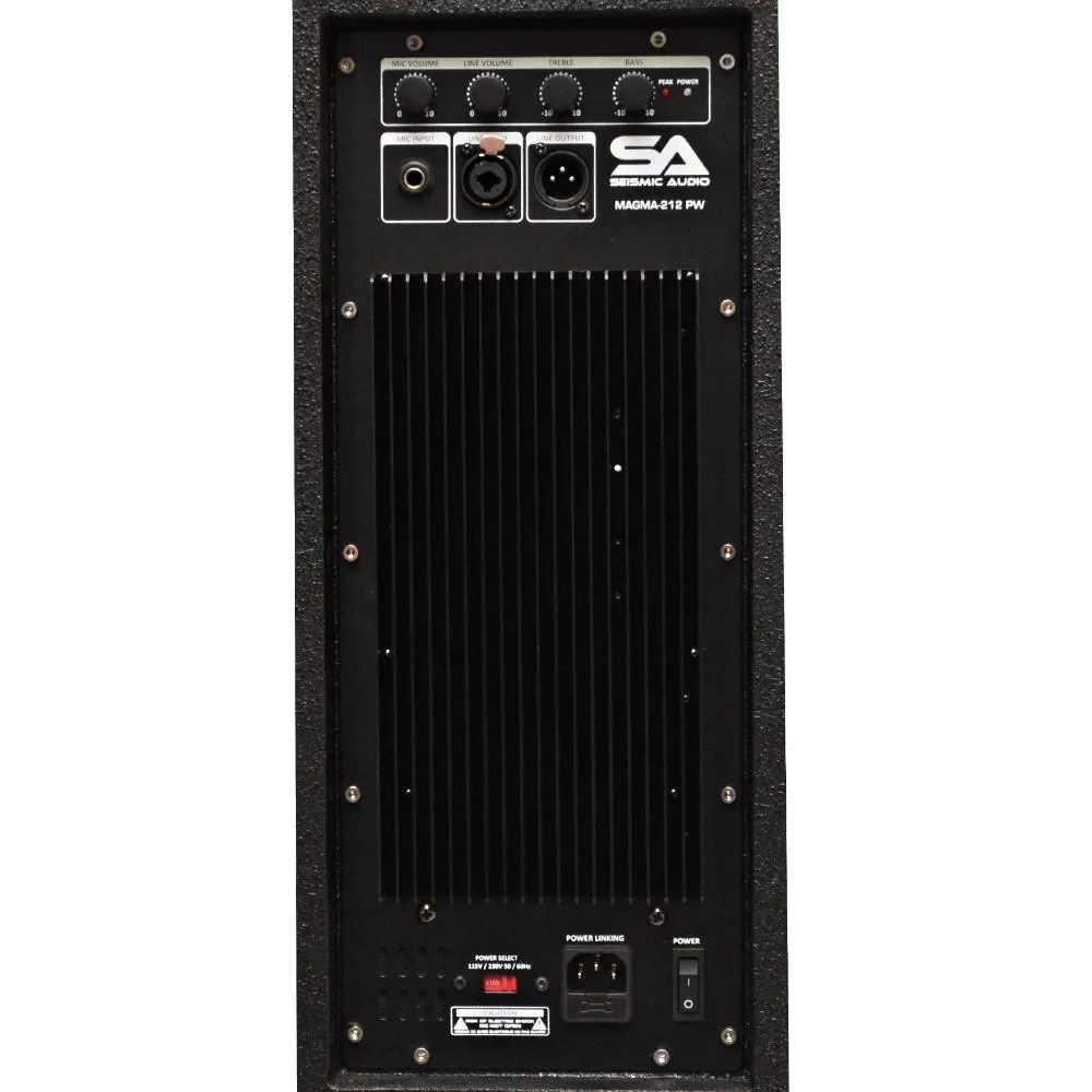 Magma-212-PW - Premium Active Dual 12" 2-Way Bi-Amp Loudspeaker Cabinet