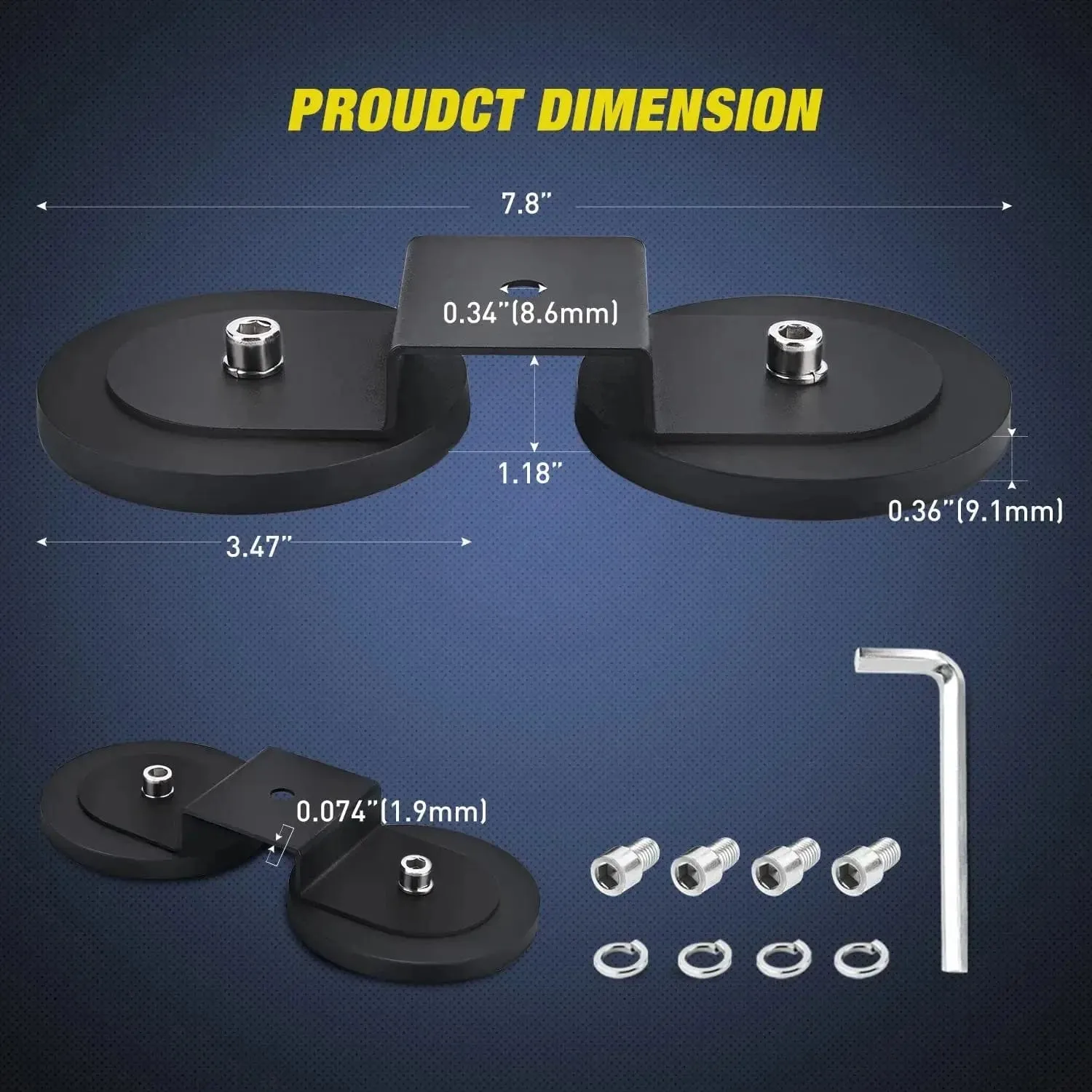 Magnetic Base Sucker Holder Rubber Boot Bracket (Pair)