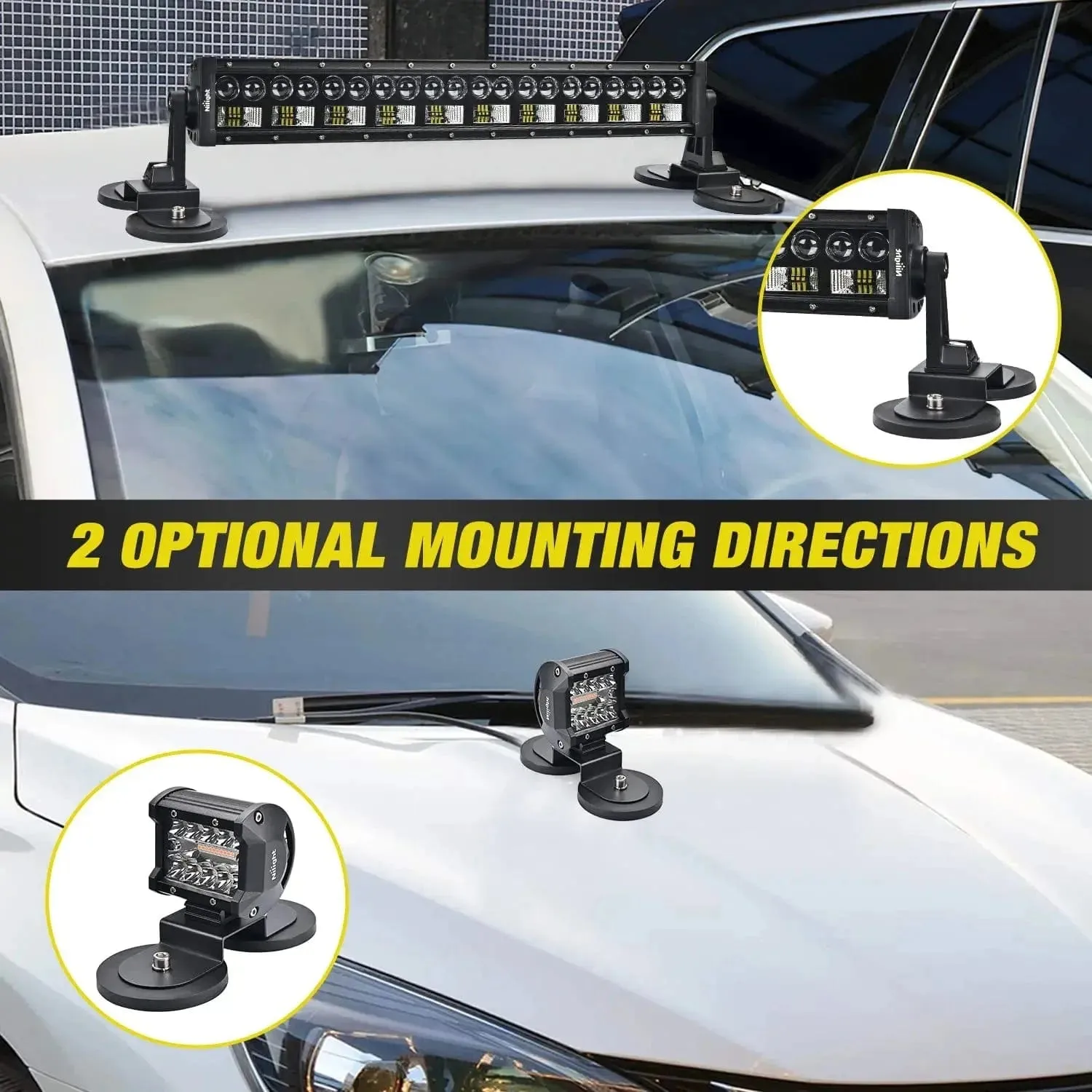 Magnetic Base Sucker Holder Rubber Boot Bracket (Pair)