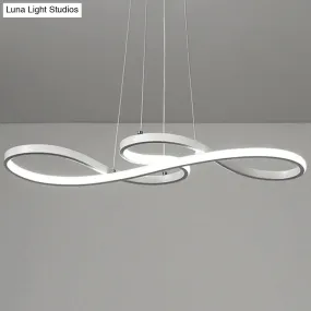 Minimalist Metal LED Island Light with Musical Notes Design for Dining Room