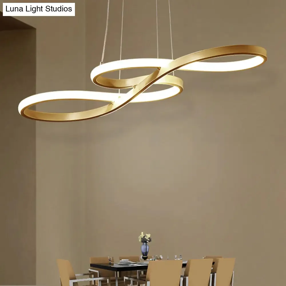 Minimalist Metal LED Island Light with Musical Notes Design for Dining Room