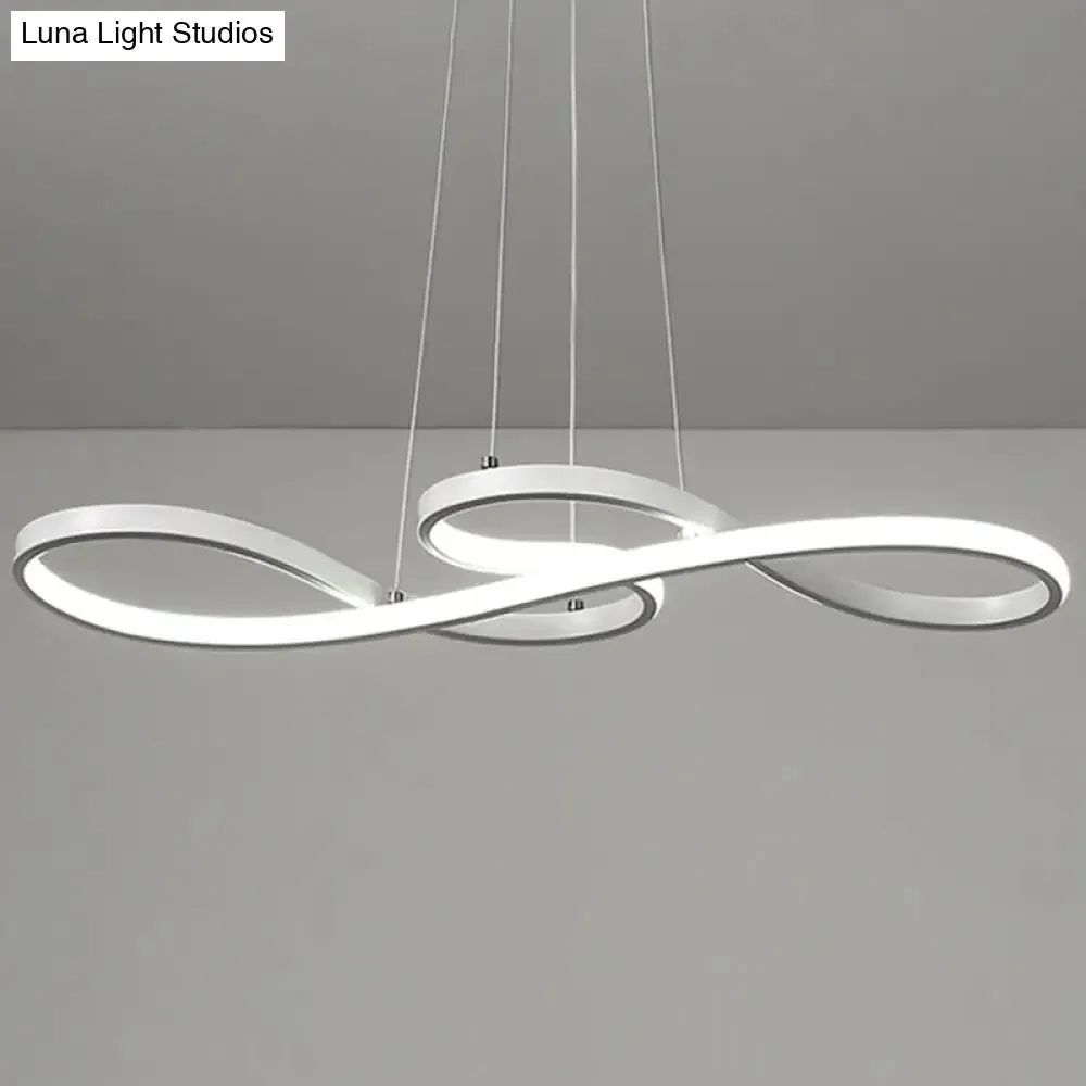 Minimalist Metal LED Island Light with Musical Notes Design for Dining Room