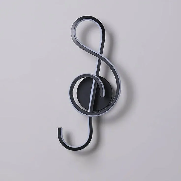 Modern Art Deco Music Note Soft Silicone Lampshade LED Wall Sconce Lamp For Bedroom