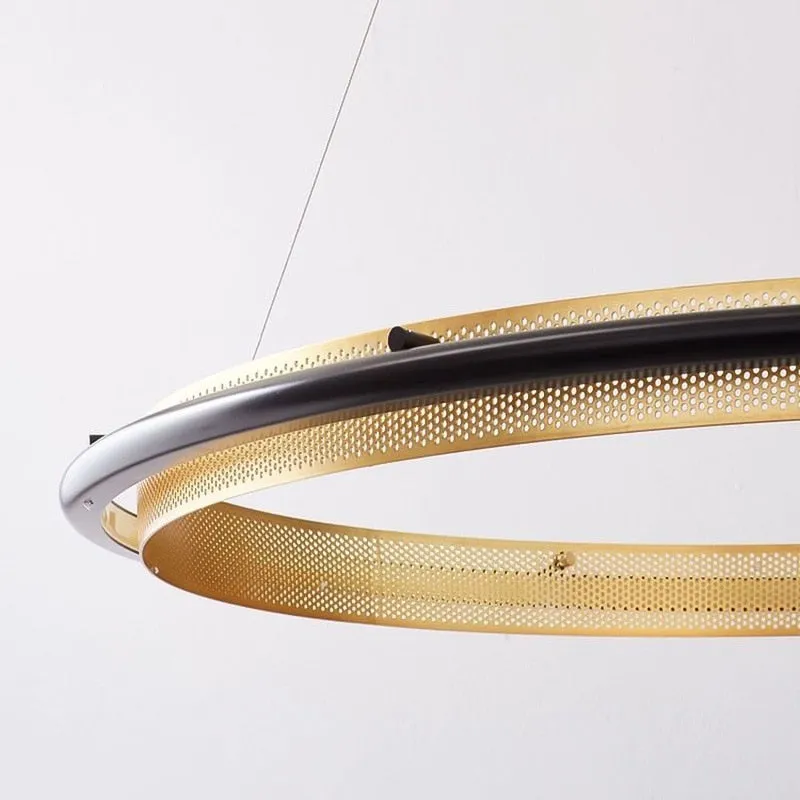 Modern LED Simple Light Luxury Ring Dining Room Chandelier Living Room Lamp Nordic Art Lamp Nordic Round Living Room Chandelier