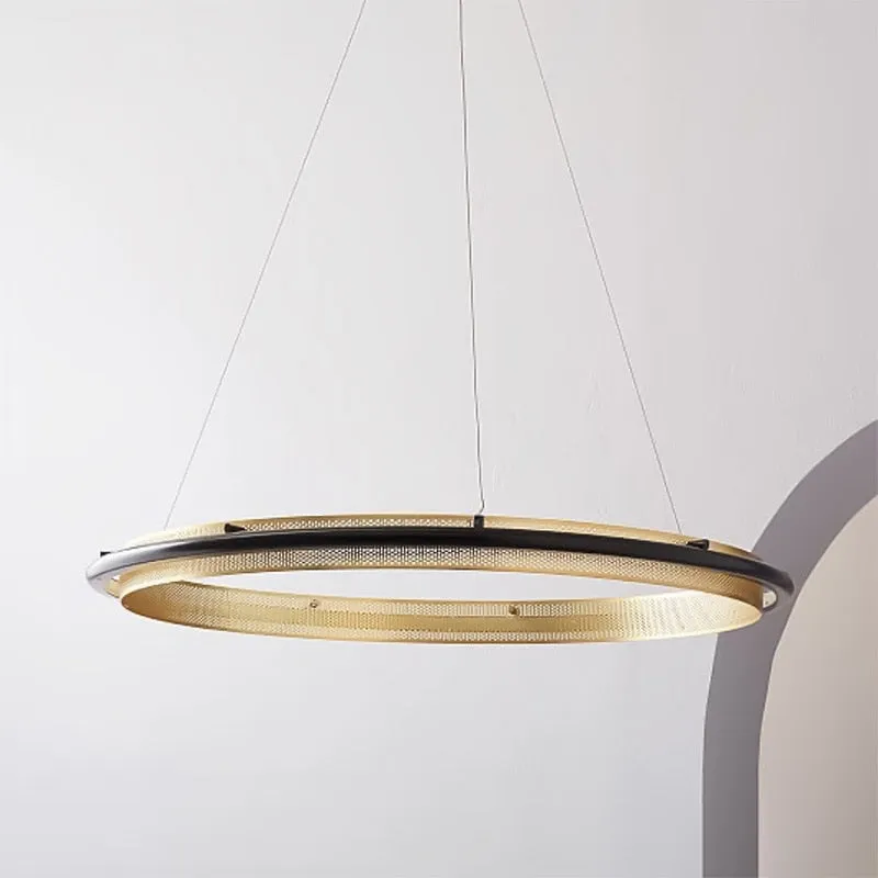 Modern LED Simple Light Luxury Ring Dining Room Chandelier Living Room Lamp Nordic Art Lamp Nordic Round Living Room Chandelier
