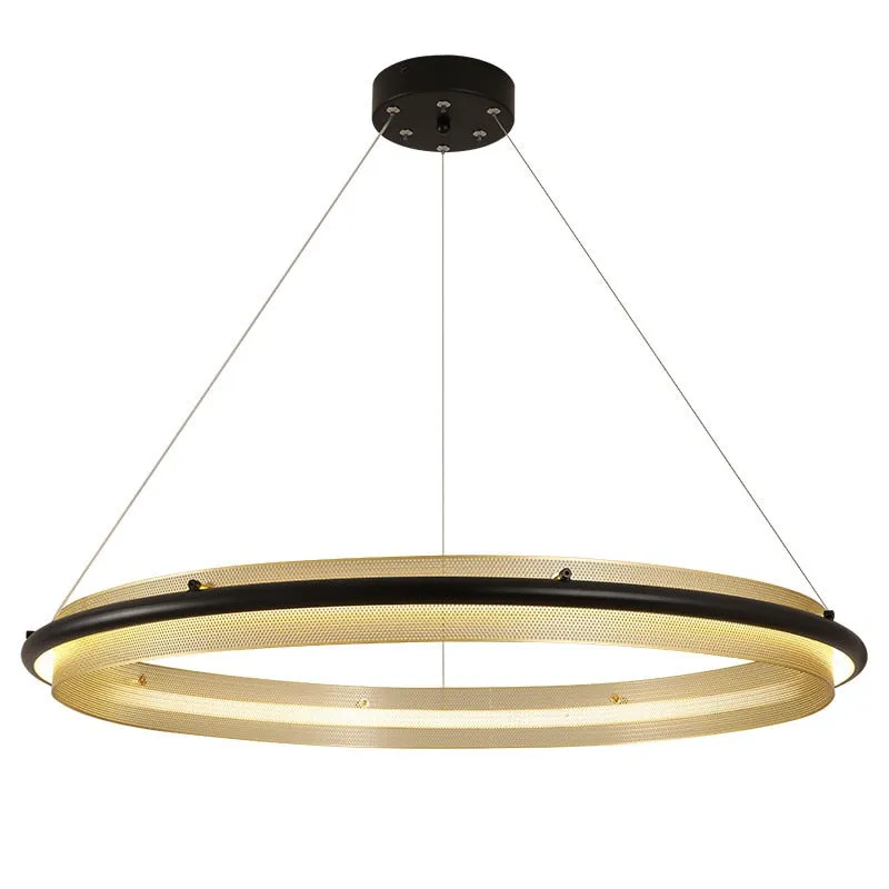 Modern LED Simple Light Luxury Ring Dining Room Chandelier Living Room Lamp Nordic Art Lamp Nordic Round Living Room Chandelier