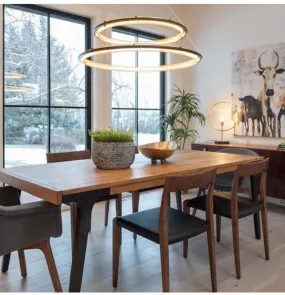 Modern LED Simple Light Luxury Ring Dining Room Chandelier Living Room Lamp Nordic Art Lamp Nordic Round Living Room Chandelier