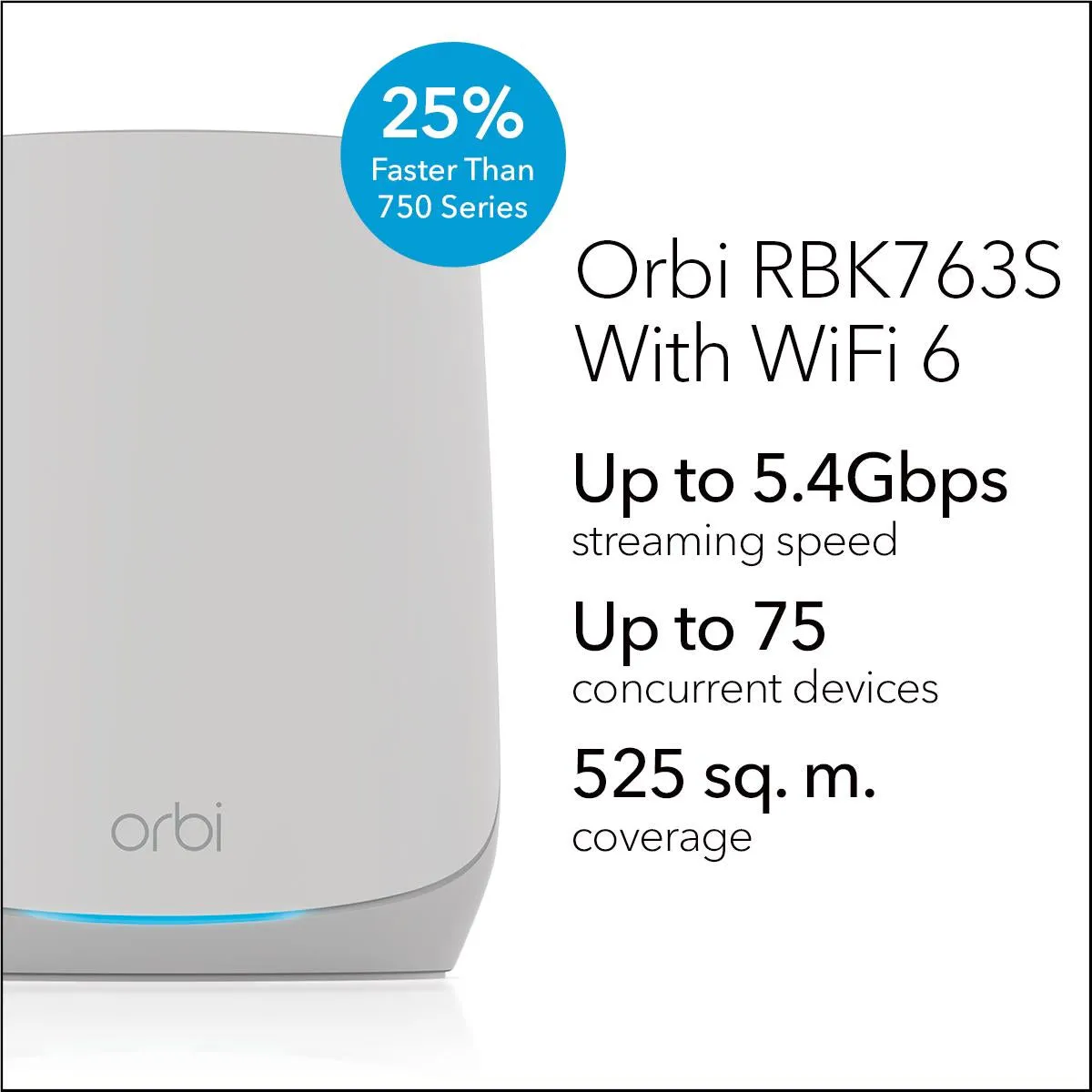 NETGEAR Orbi RBK763S AX5400 Tri-Band Mesh Wi-Fi 6 System (3 Pack)