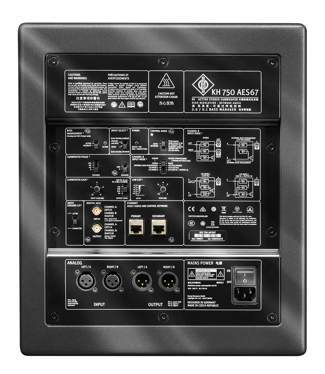 Neumann KH 750 AES67 10" Studio Subwoofer