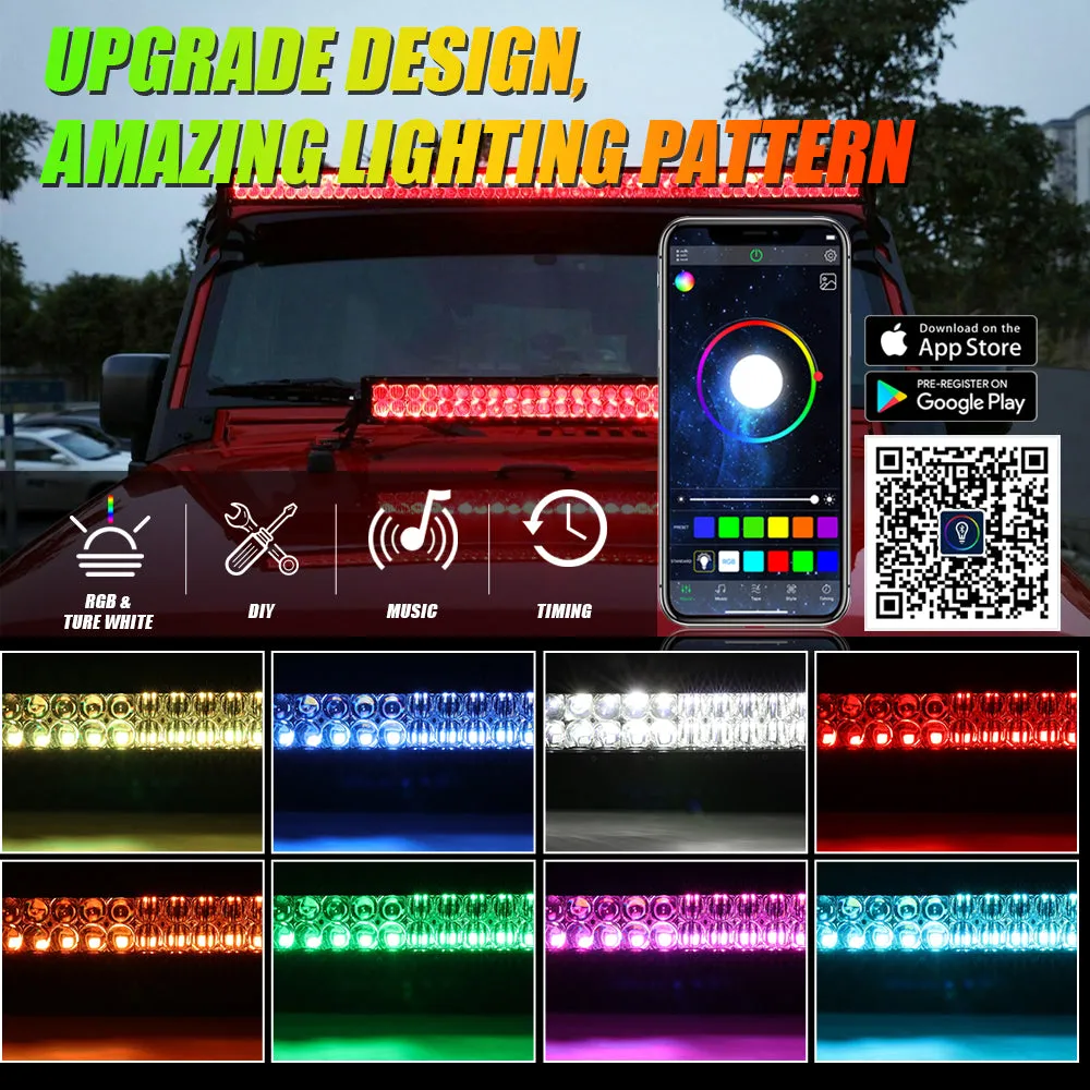 New 32 Inch V-PRO Series Straight RGBW Color Changing Off Road Led Light Bar