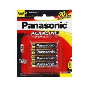 Panasonic Alkaline AAA-Size Battery - Pack of 4- LR03T/4B