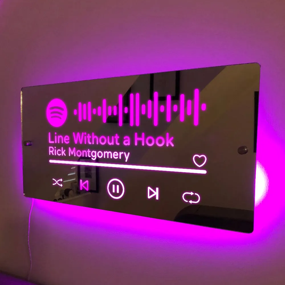 Personalized Scannable Music Code Song LED Illuminized Mirror Light