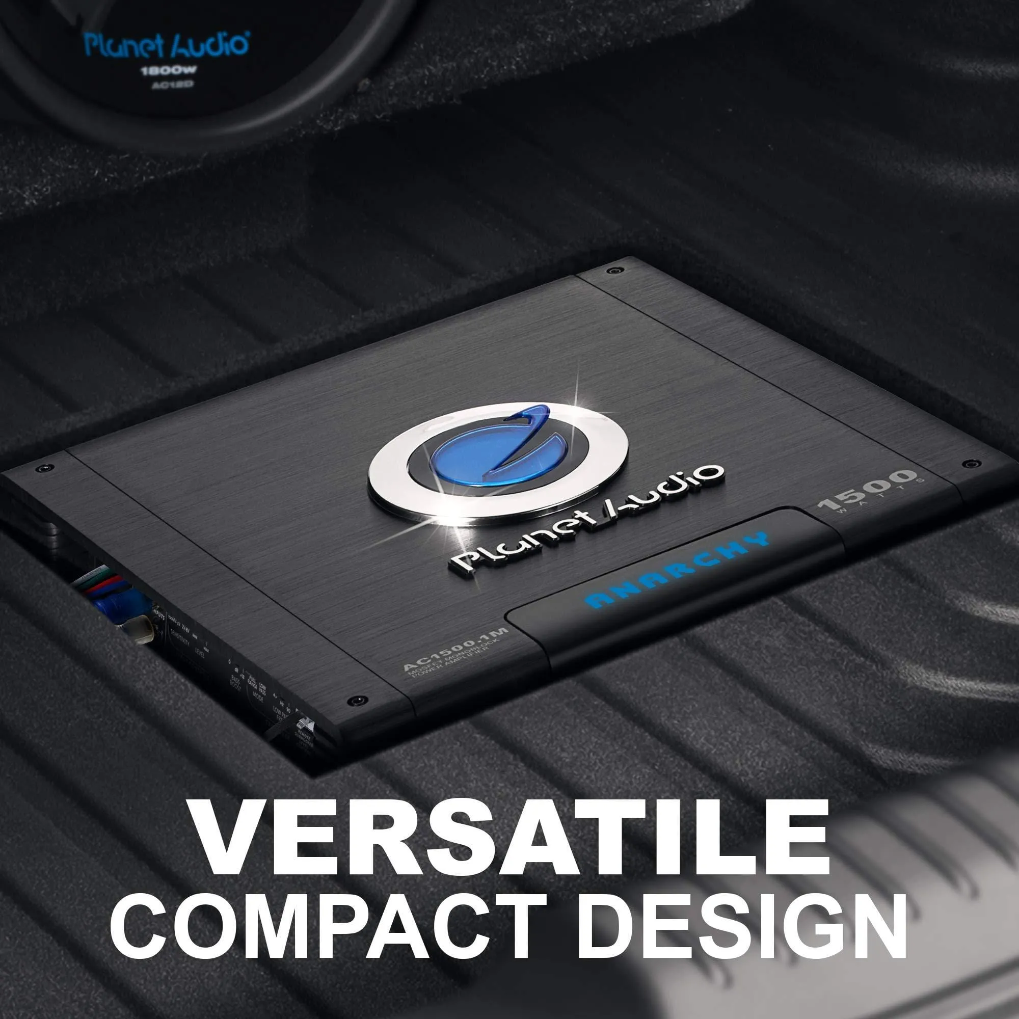 Planet Audio AC1500.1M Monoblock Car Amplifier - 1500 Watts Max Power, 2/4 Ohm Stable, Class A/B, Mosfet Power Supply, Remote Subwoofer Control