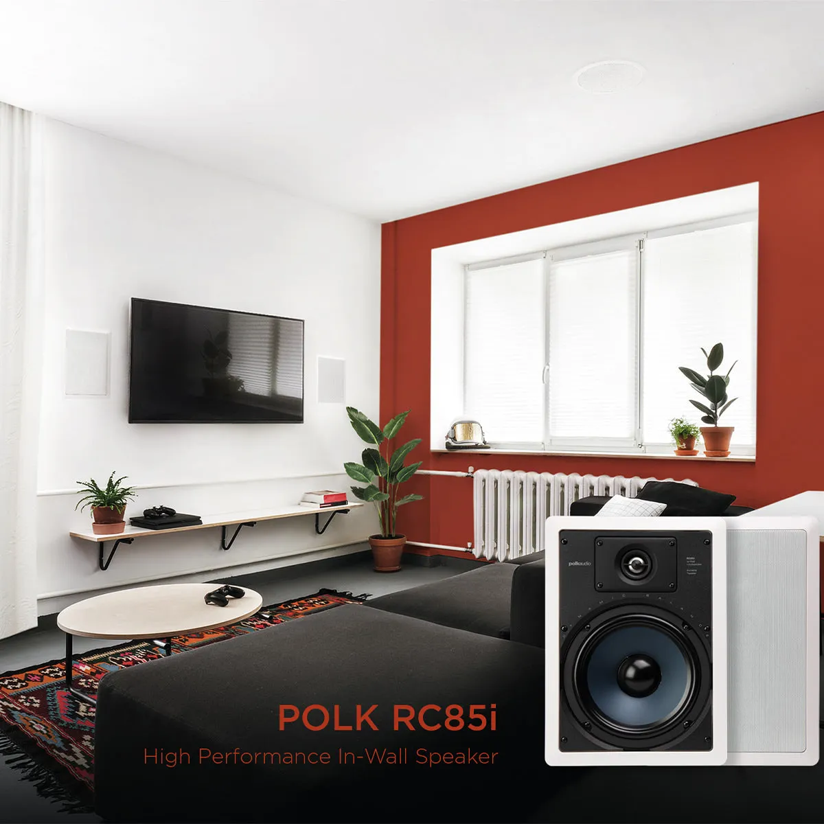 Polk Audio RC85i 8" In-Wall 2-Way Speakers - Pair