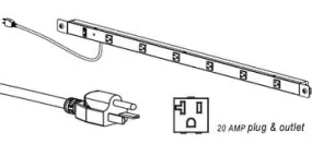 Production Basics 8324 20 AMP Power Rail for Workstations, 60"W