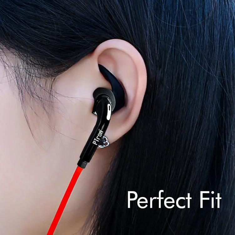 PTron Swift Headset Universal In-Ear Sports Stereo Earphone For All Smartphones (Black/Red)