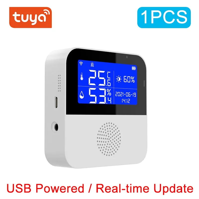 Smart Temperature and Humidity Sensor with LCD Display and Voice Control Compatibility