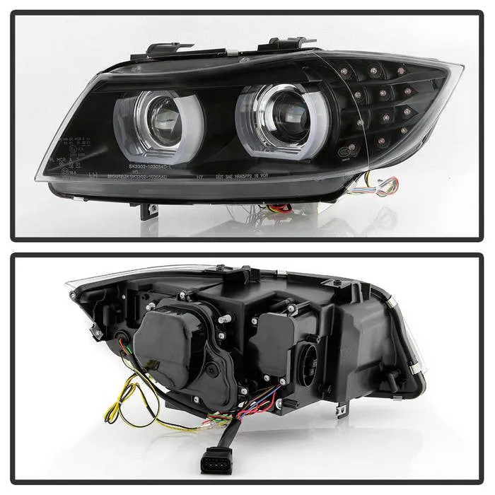 Spyder BMW E90 09-12 4DR Pro Headlights Black OEM AFS/Xenon