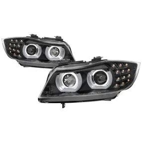 Spyder BMW E90 09-12 4DR Pro Headlights Black OEM AFS/Xenon