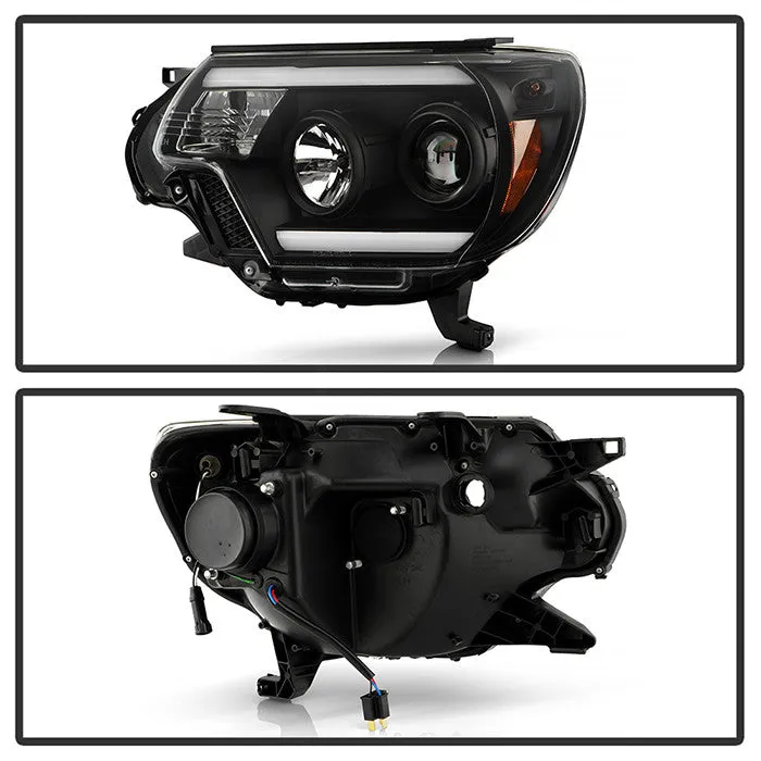 Spyder Platinum Toyota Tacoma 12-15 LED Bar Headlights Black