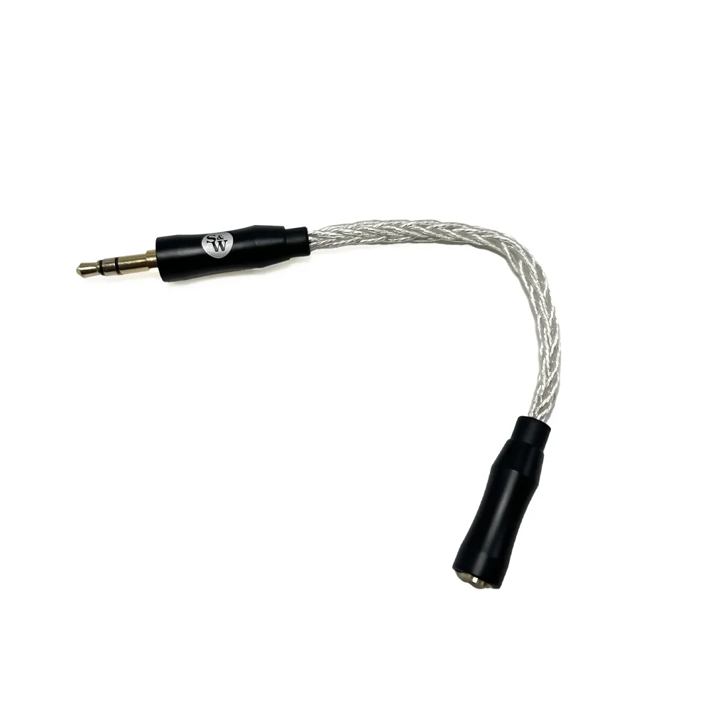Strauss & Wagner SW-2535A 2.5mm Female to 3.5mm Male 8-Core Silver Adapter