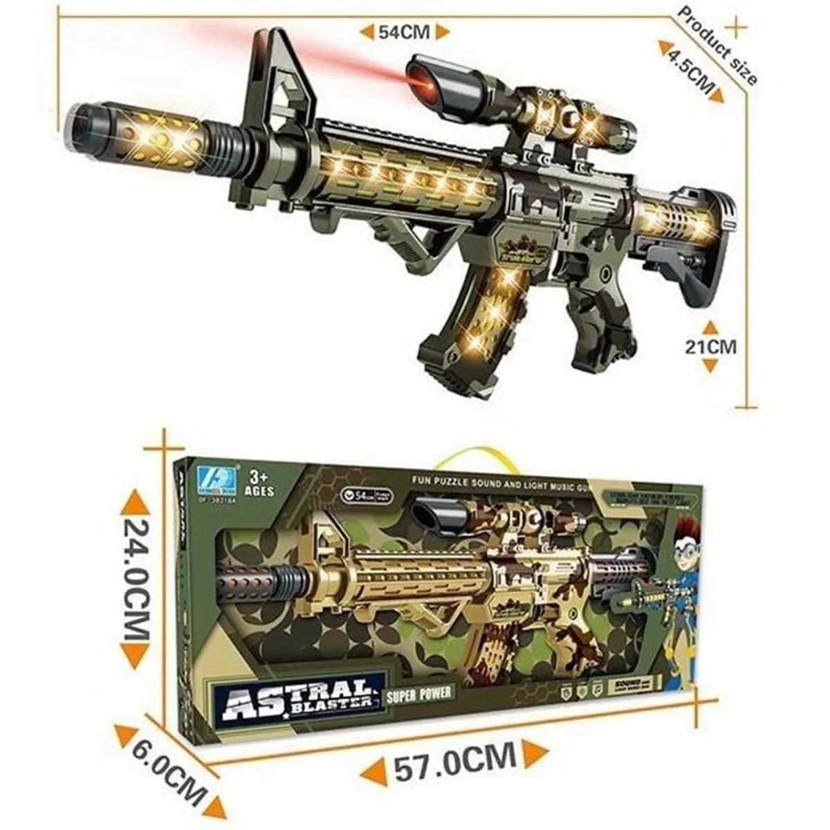 Super Power Camouflage Musical Gun