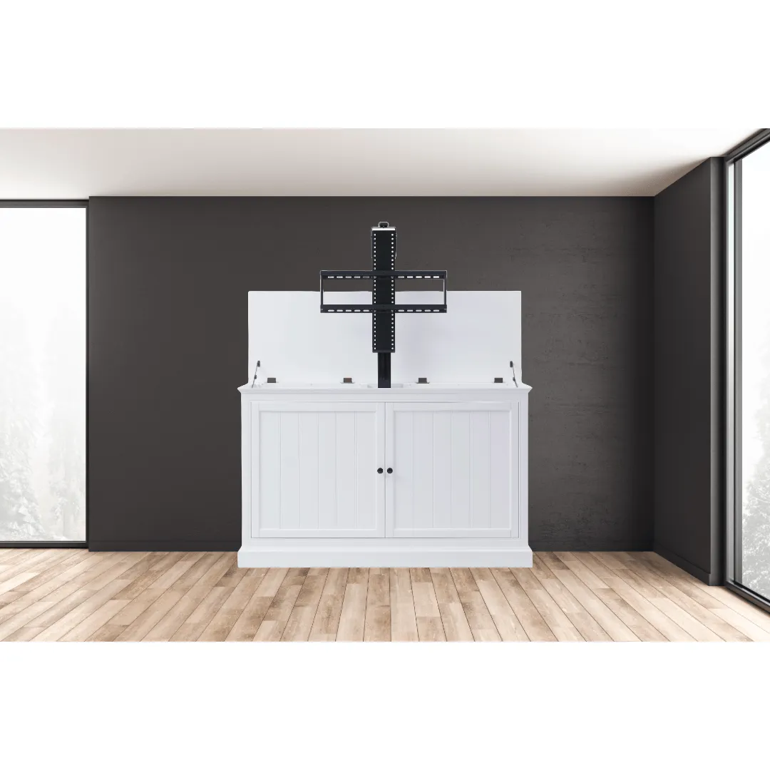 The Shoreline 74010 White Smart TV Lift Cabinet for 65 Inch Flat screen TVs