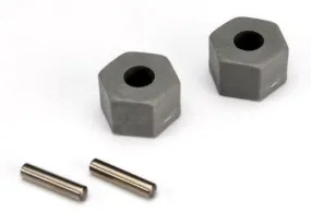 Traxxas 3654 Wheel hubs hex (tall offset Rustler®Stampede® front) (2) axle pins (2.5x10mm) (2)