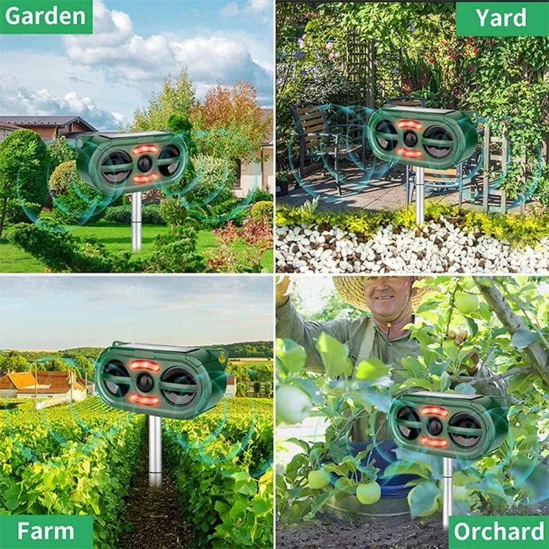 Ultrasonic Solar Powered Animal Waterproof Dog Animal Repellent