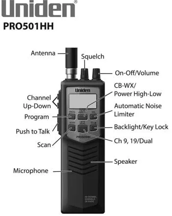 Uniden 40 Channel Handheld CB Radio - PRO501HH