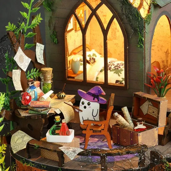 Wooden Magic Cristmass Cottage Casa Doll House Miniature With Furniture LED Lights and Music Box