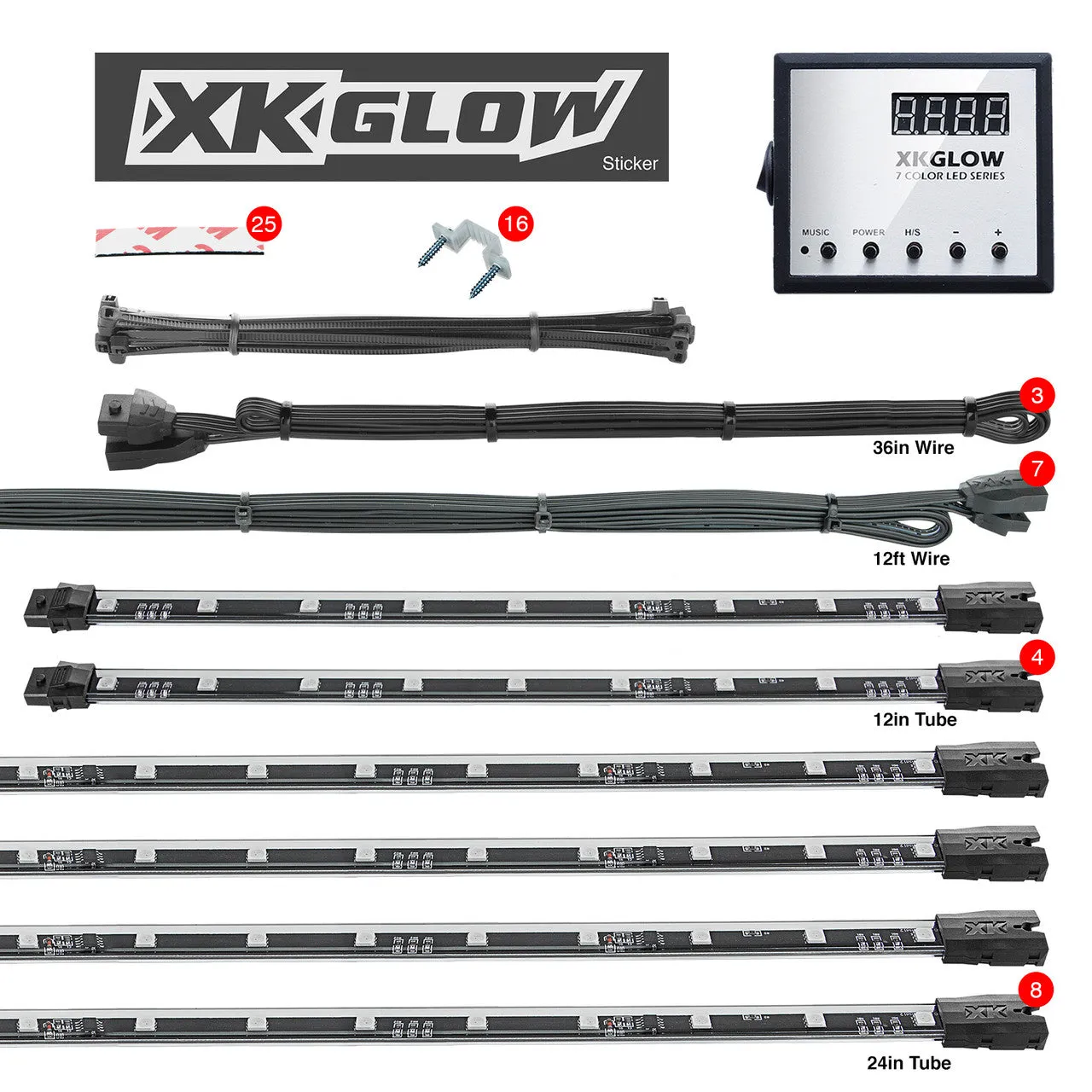 XKGlow Tubes 3 Million Color LED Accent Light Car/ Truck Kit - LED tubes