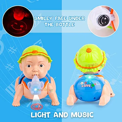 zest 4 toyz Musical Baby Crawling Toy for Kids with 3D Lights & Music Toys for Babies - Multicolor (Pack of 1)