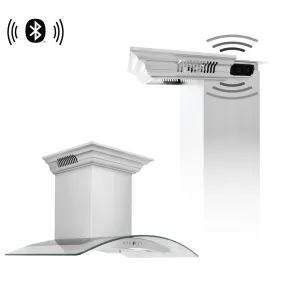 ZLINE 24-Inch Wall Mount Range Hood in Stainless Steel with Built-in CrownSound Bluetooth Speakers (KN4CRN-BT-24)