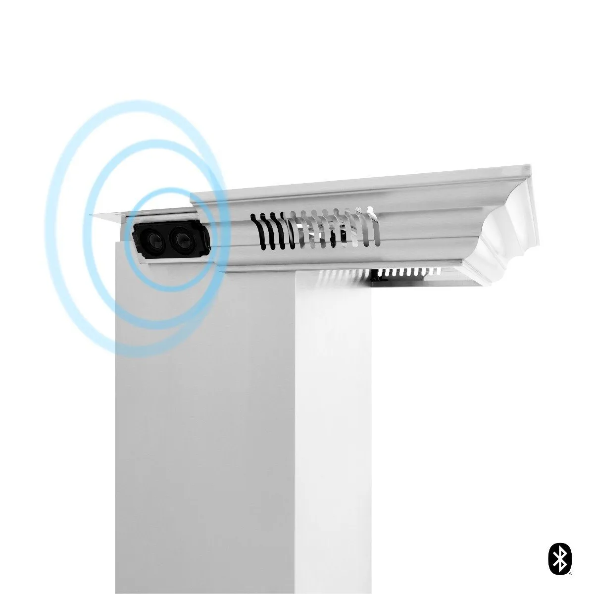 ZLINE 24-Inch Wall Mount Range Hood in Stainless Steel with Built-in CrownSound Bluetooth Speakers (KN4CRN-BT-24)